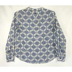 J Crew Siamese Cat Print 100% Silk Artsy Top Blouse Size 6 All Over Print